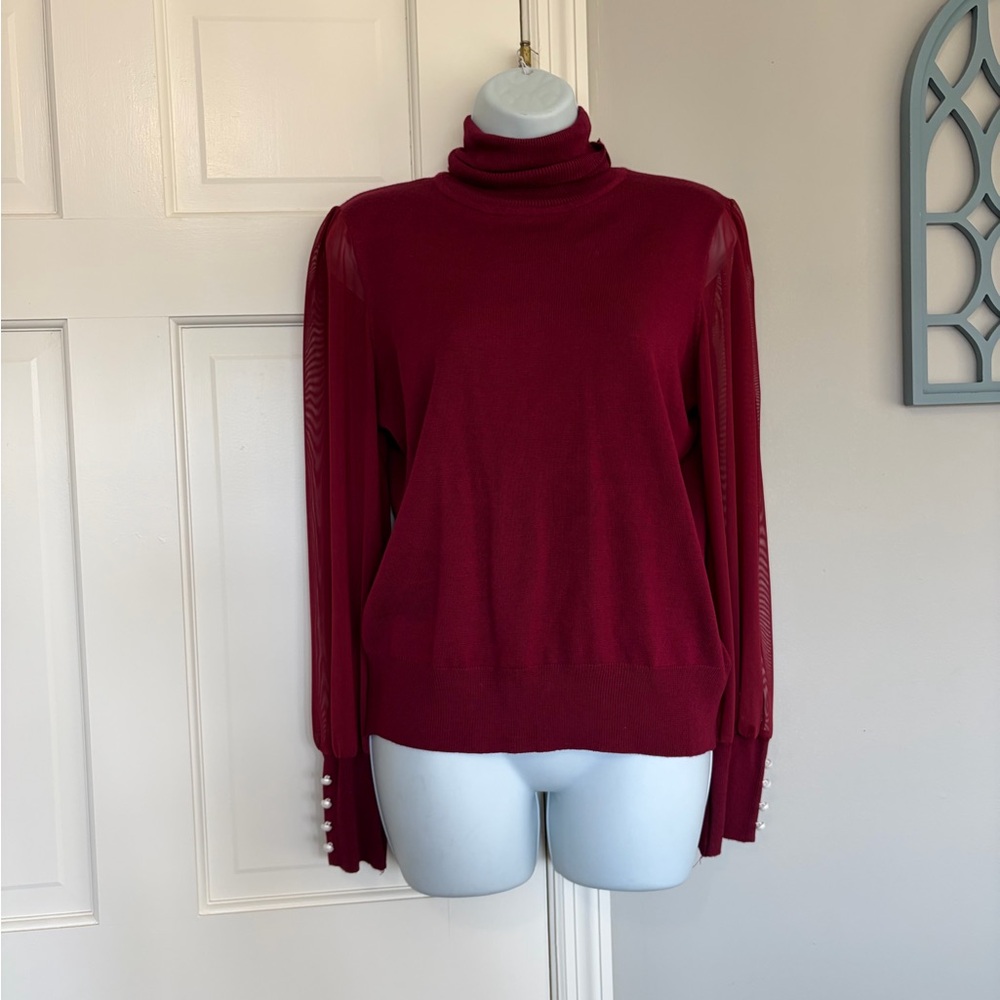 Absolutely Famous Deep Red Turtleneck Sweater